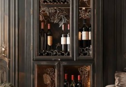 桑乐酒柜维修点服务热线解释—红酒柜子门框装饰效果图，尽显高端品味