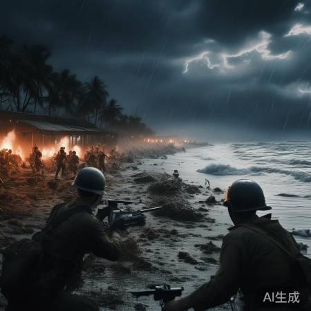 风雨夜，日军登陆菲律宾，抵抗激