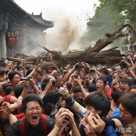 “景区惊现大树坠落！”