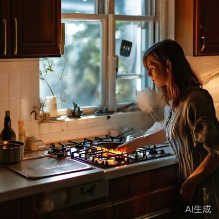 “燃气灶使用通风，远离易燃物”