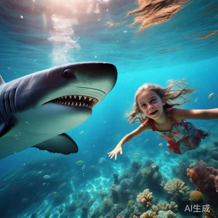 孙俪女儿与鲨鱼共游