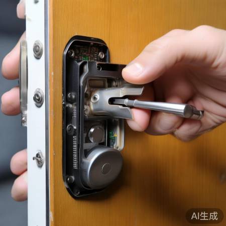 拆指纹锁面板步骤