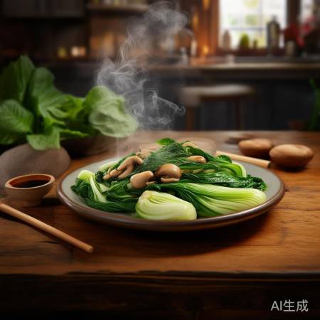 家常香菇油菜，清新美味