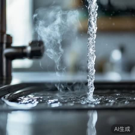 水管冒烟，水流冲刷除空气